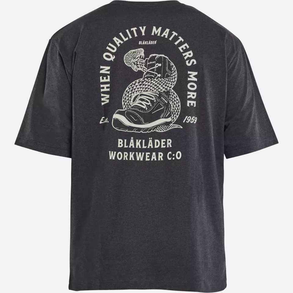 Blaklader 942710259991, Snake Loose Fit T-Shirt, Black Melange, image 4, gallery thumbnail