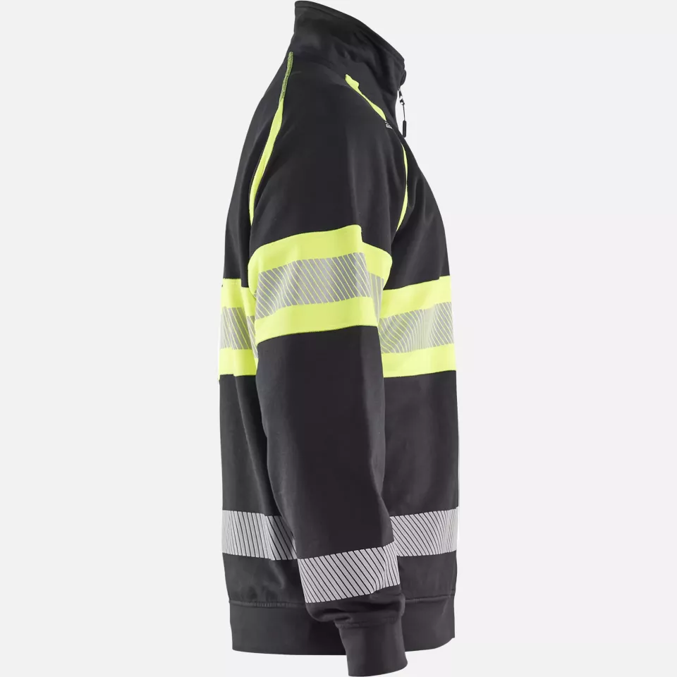 Blaklader 355111589933, High Vis Sweat Jacket, Black/Yellow, image 2, gallery thumbnail