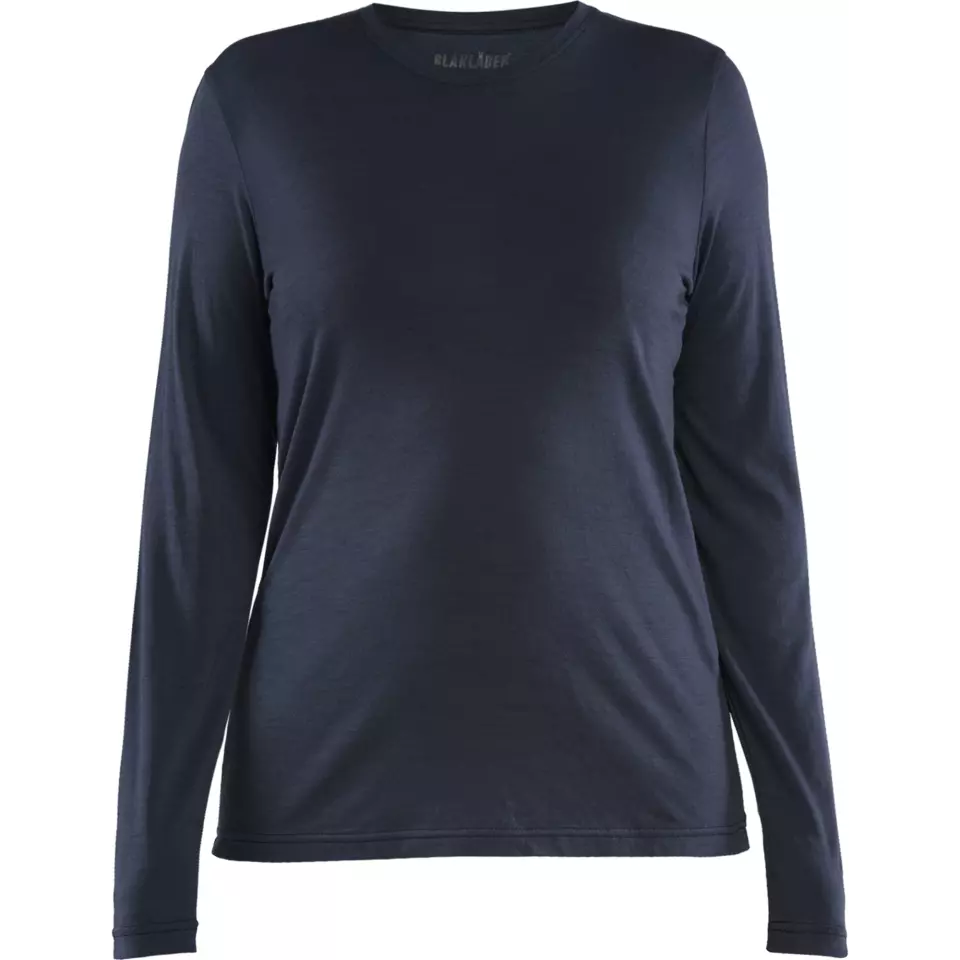Blaklader 353917438600, Women's Merino Wool Long Sleeve Shirt, Dark Navy