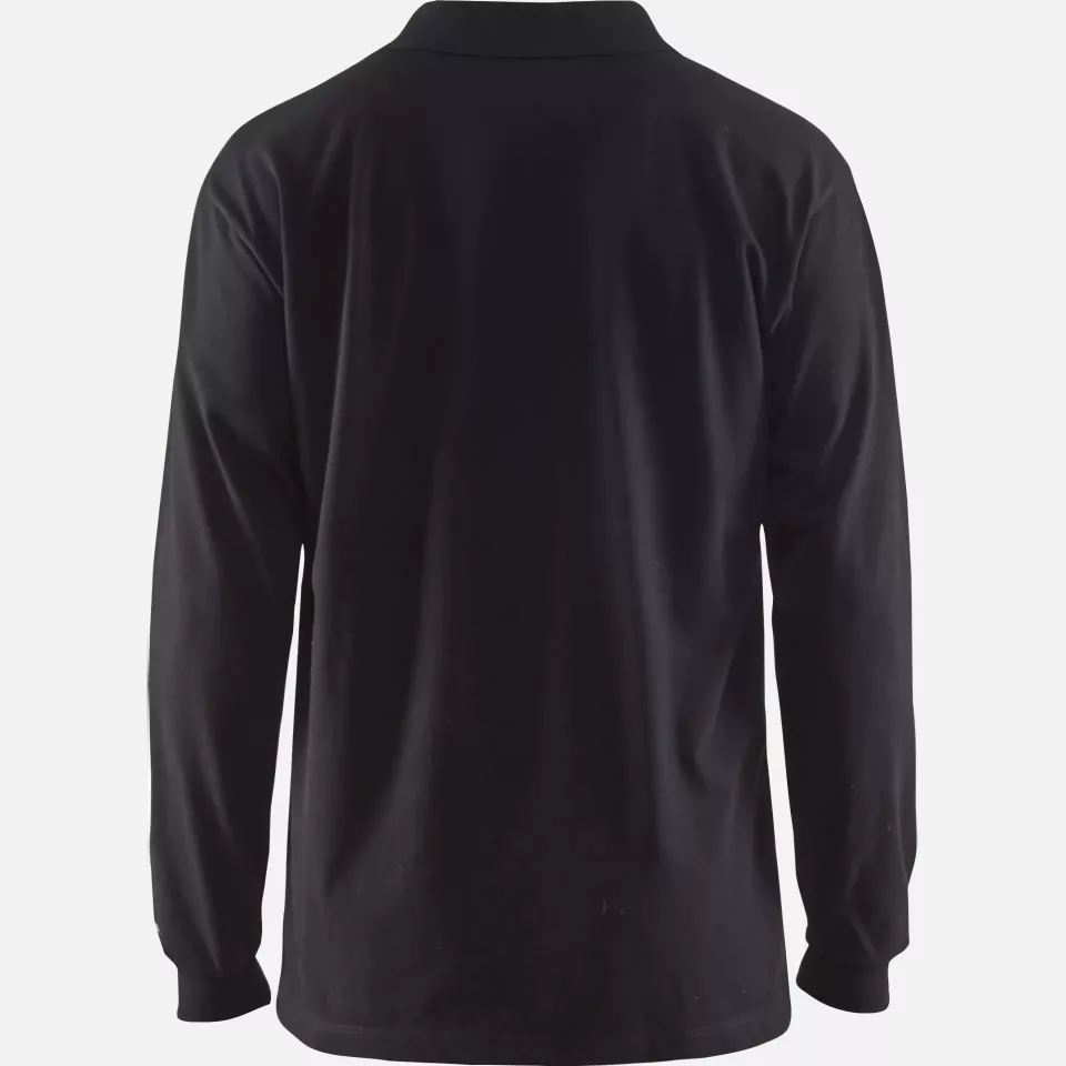 Blaklader 337417419900, Flame Retardant Long Sleeve Polo, Black, image 4, gallery thumbnail