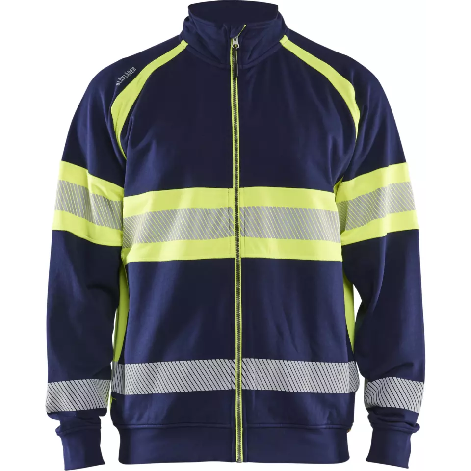Blaklader 355111588933, High Vis Sweatjacke, Marineblau/ Gelb, image 1, gallery thumbnail
