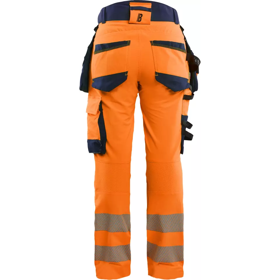 Blaklader 702216485389, High Vis Damen 4-Wege-Stretch Hose, Orange/Marineblau, image 4, gallery thumbnail