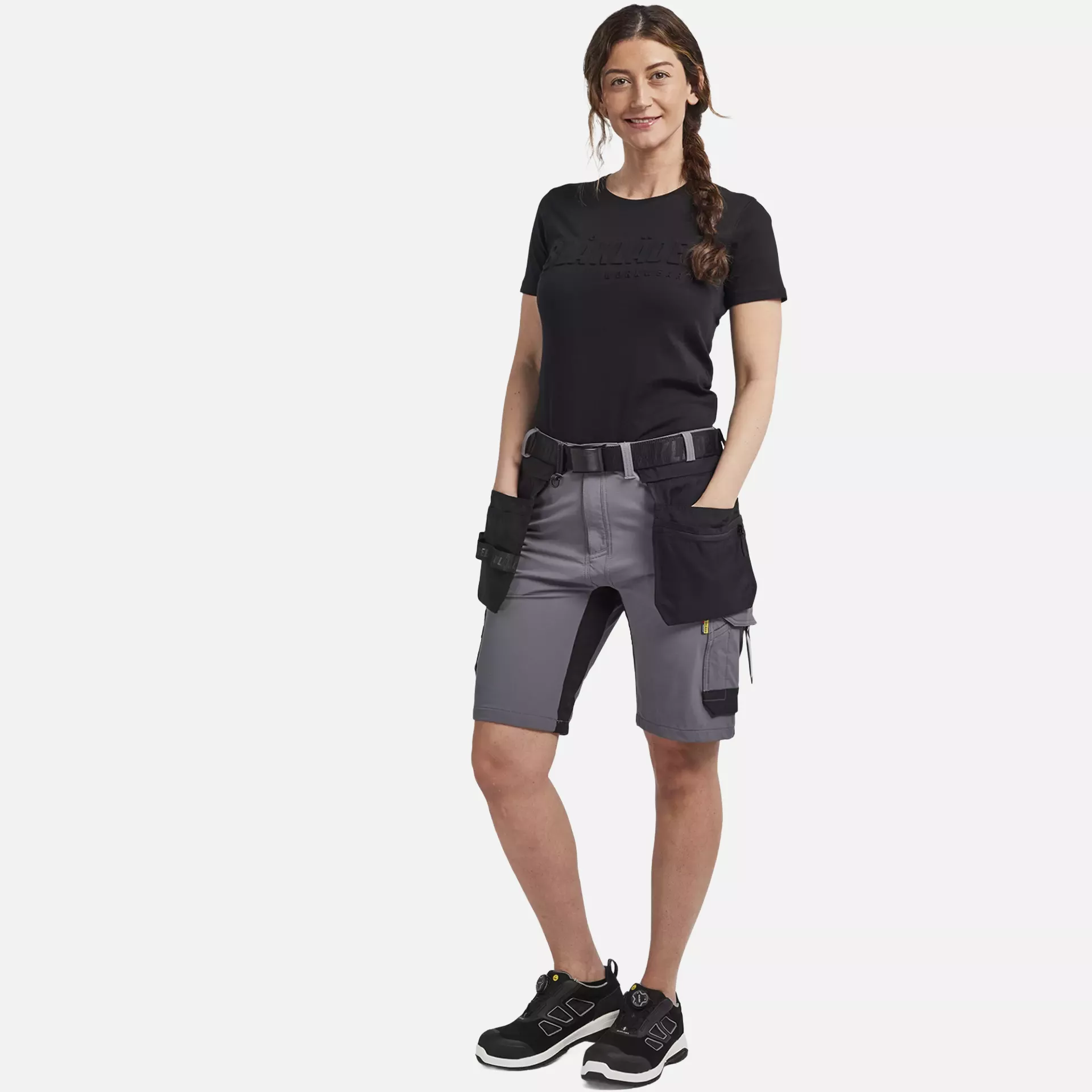 Blaklader 712416459699, Women's 4-Way Stretch Craftsman Shorts, Medium Grey/Black, image 5