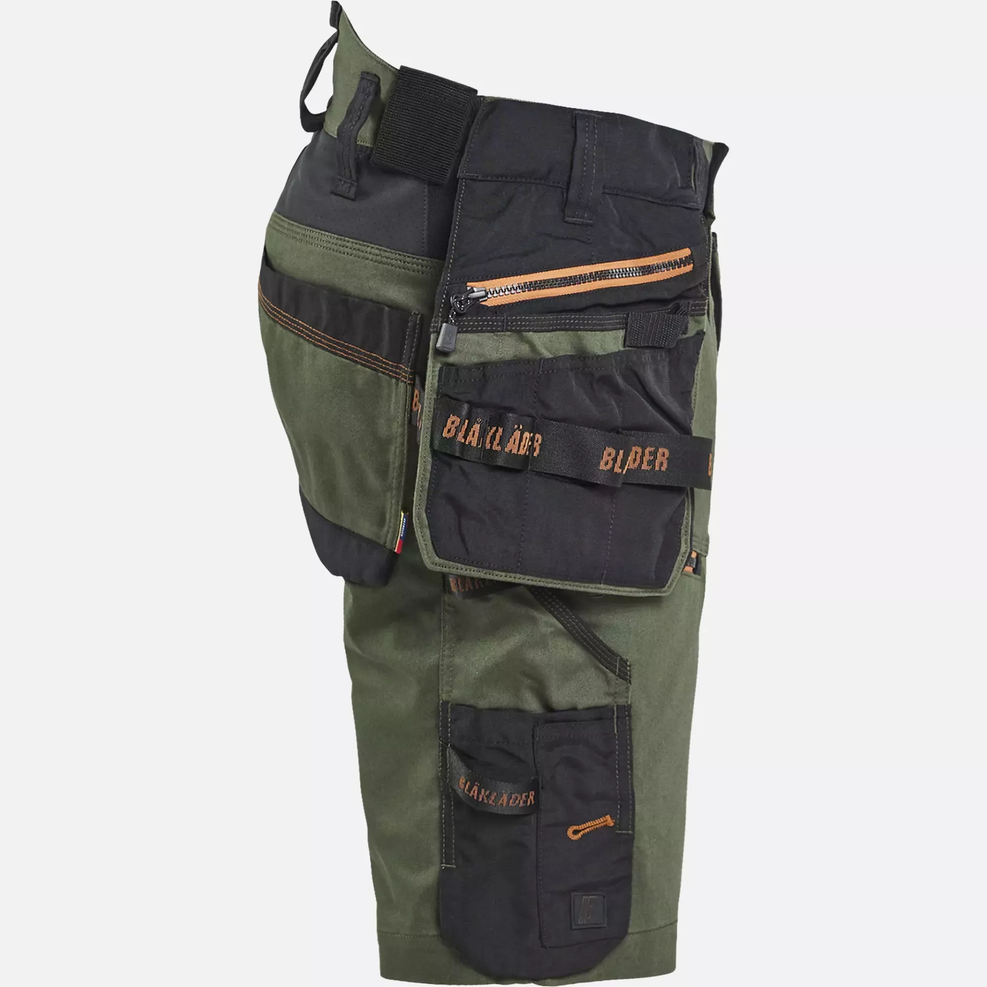 Blaklader 197211494240, STRIKER Stretch Craftsman Shorts, Forest Green/Rust, image 2