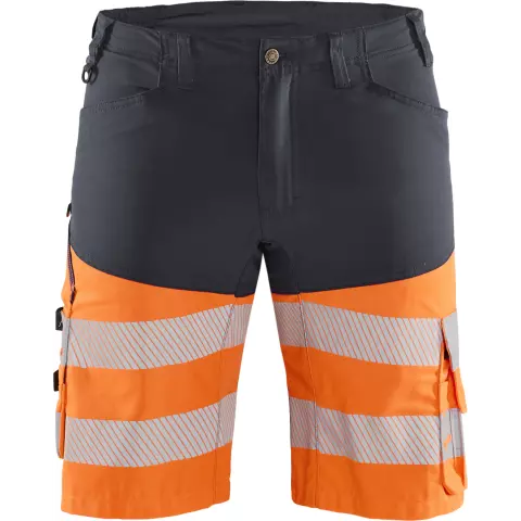 Blaklader High Vis Stretch Shorts, Medium Grey/Orange