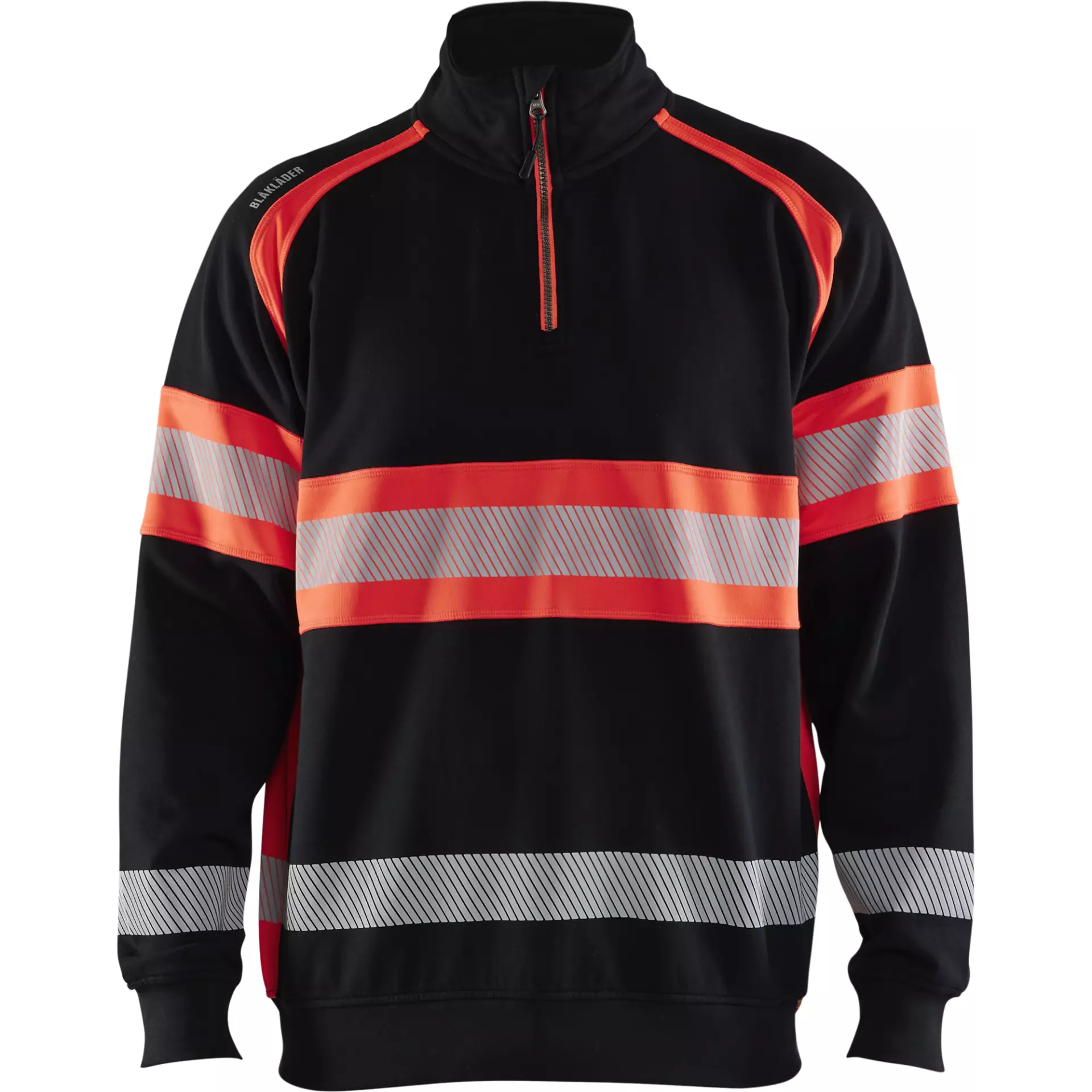 Blaklader 355311589955, High Vis Sweatshirt, Black/High Vis Red