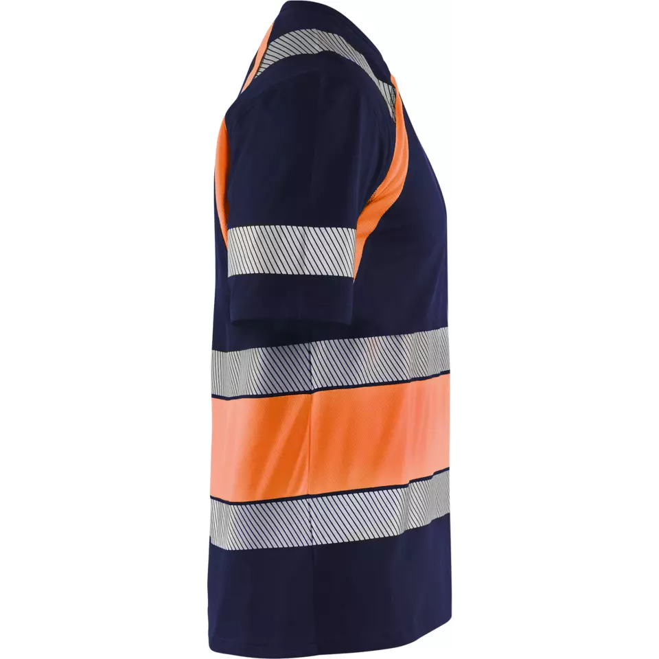 Blåkläder 342110308853, High Vis T-Shirt, Navy Blue/Orange, image 2, gallery thumbnail