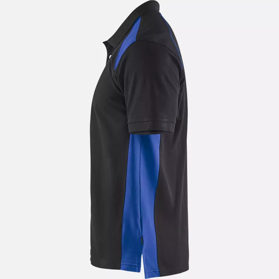 Blaklader 332410509985, Polo Shirt, Black/Cornflower Blue, image 3, gallery thumbnail