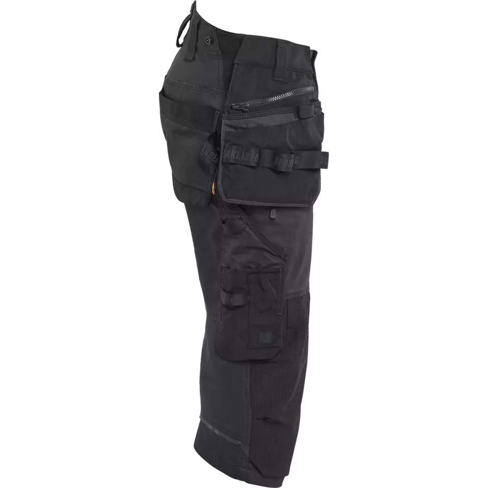 Blaklader 197711499999, STRIKER Stretch Pirate Shorts, Black/Black, image 2, gallery thumbnail