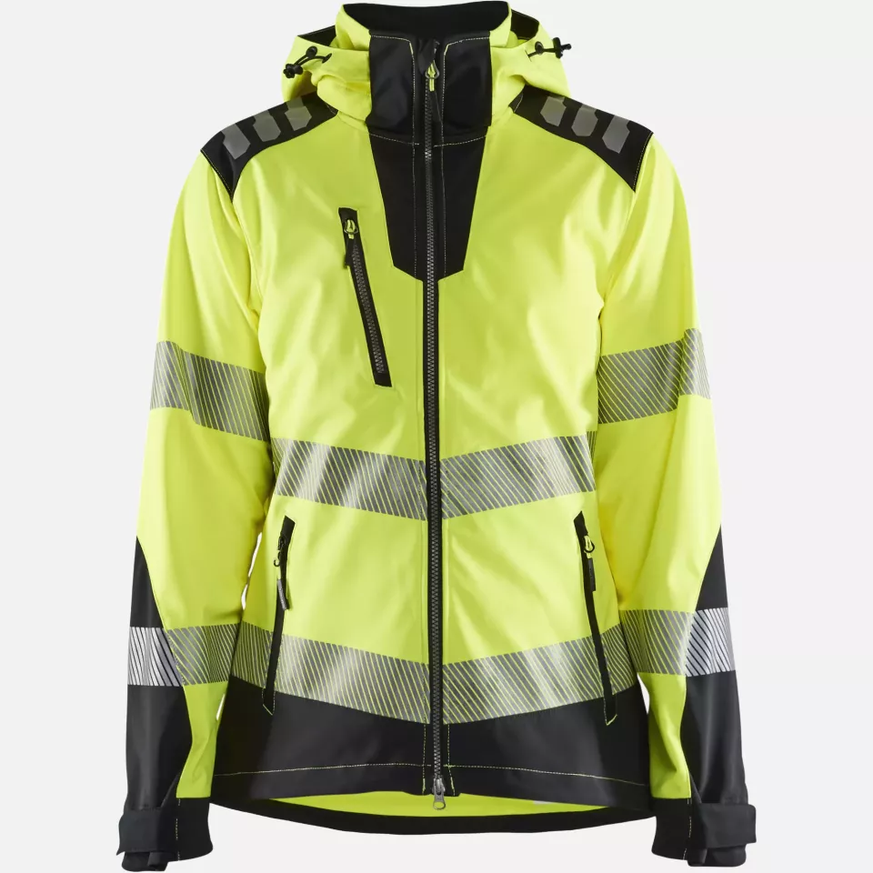 Blaklader 479125133399, High Vis Women's Softshell Jacket, Yellow/Black, image 1, gallery thumbnail