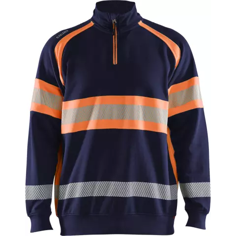 Blaklader High Vis Sweatshirt, Navy Blue/Orange