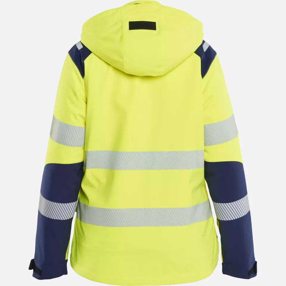 Blaklader 440125133389, High Vis Ladies Lined Lightweight Softshell Winter Jacket, Yellow/Navy, image 4, gallery thumbnail
