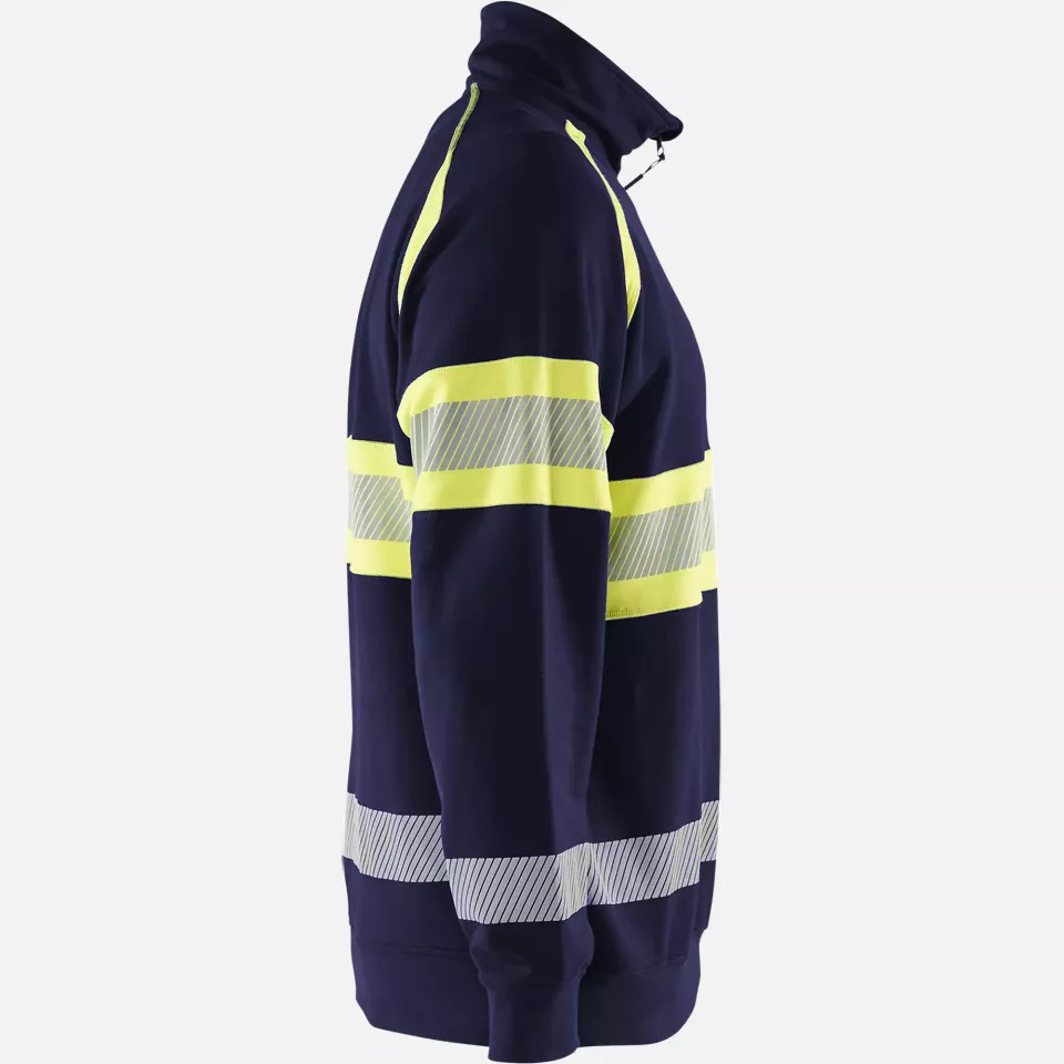 Blaklader 355311588933, High Vis Sweatshirt, Navy/ Yellow, image 2, gallery thumbnail