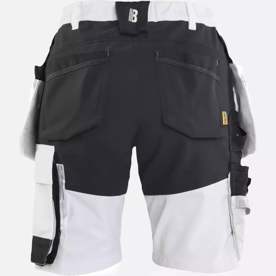 Blaklader 723318321099, Women's Stretch Painter Shorts, White/Black, image 4, gallery thumbnail