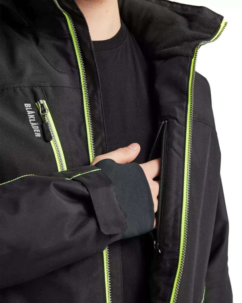 Blåkläder 489019779933, Lined Lightweight Winter Jacket, Black/Yellow, image 8, gallery thumbnail