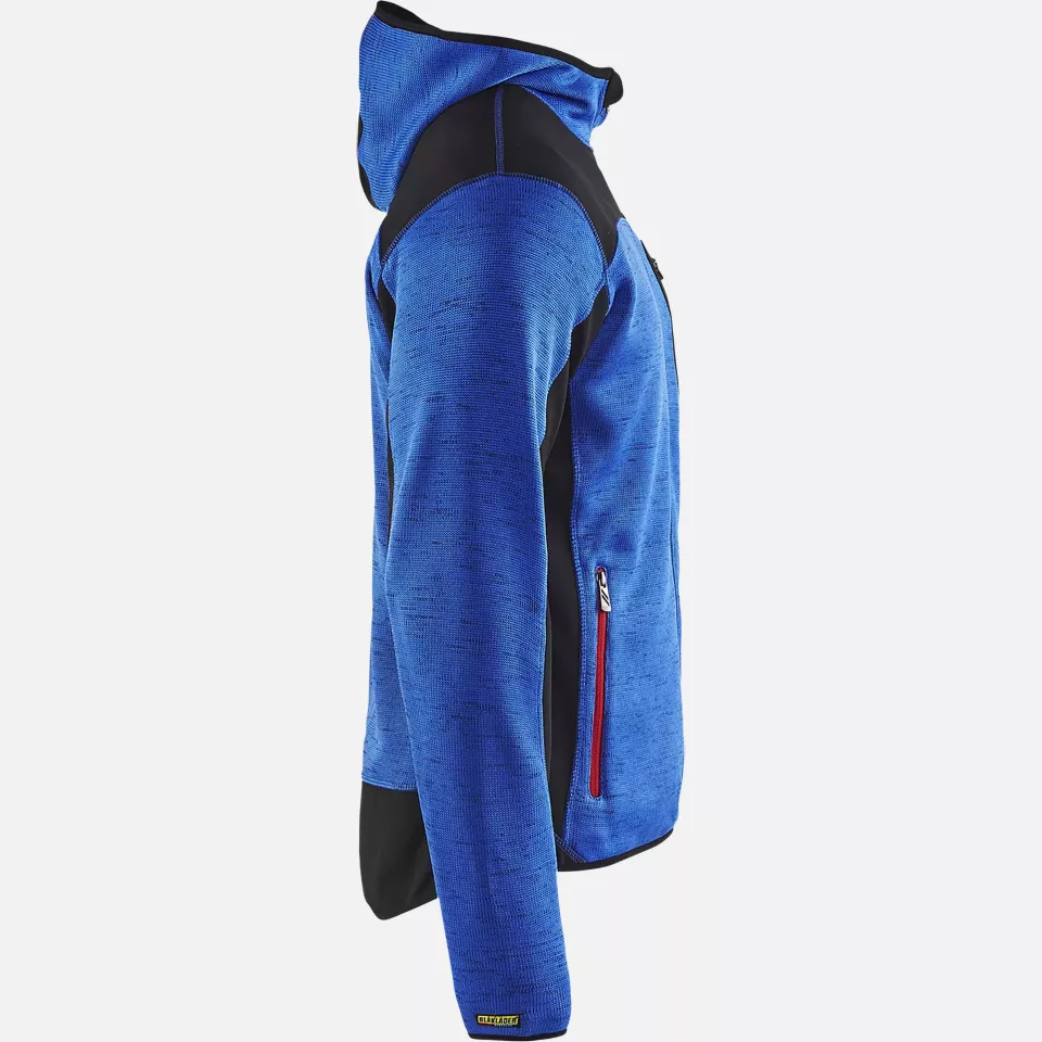 Blaklader 493021178599, Knitted Softshell Jacket, Cornflower Blue/Black, image 2, gallery thumbnail