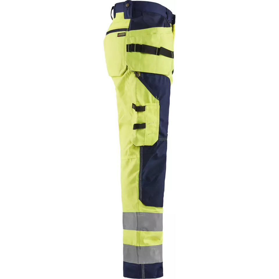 Blåkläder 156818113389, High Vis Craftsman Work Pants, Yellow/Navy Blue, image 2, gallery thumbnail