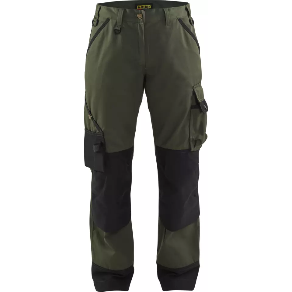 Blaklader 715418354699, Women's Garden Work Trousers, Army Green/Black, image 1, gallery thumbnail