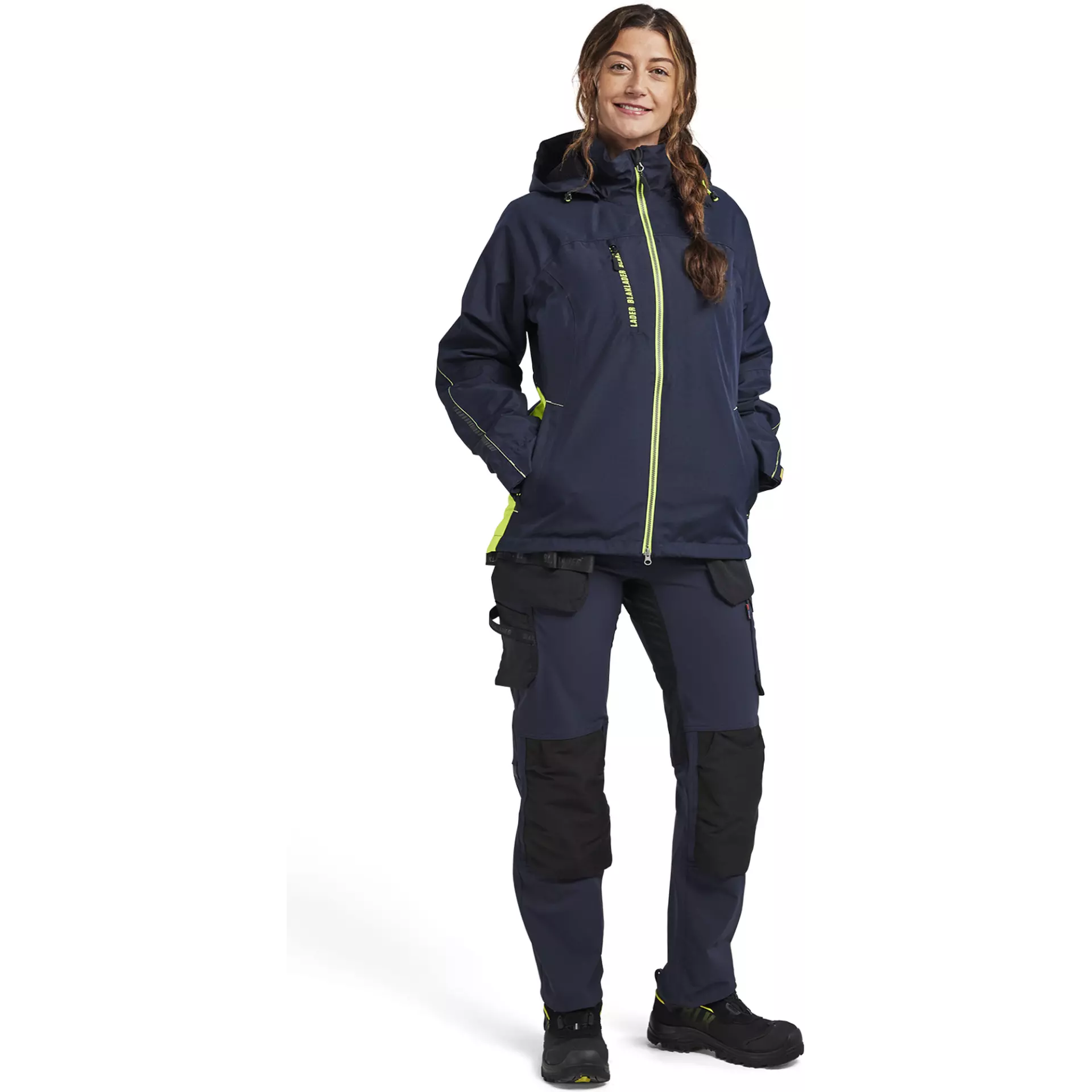 Blaklader 497219778633, Ladies Lined Lightweight Winter Jacket, Dark Navy/Yellow, image 5