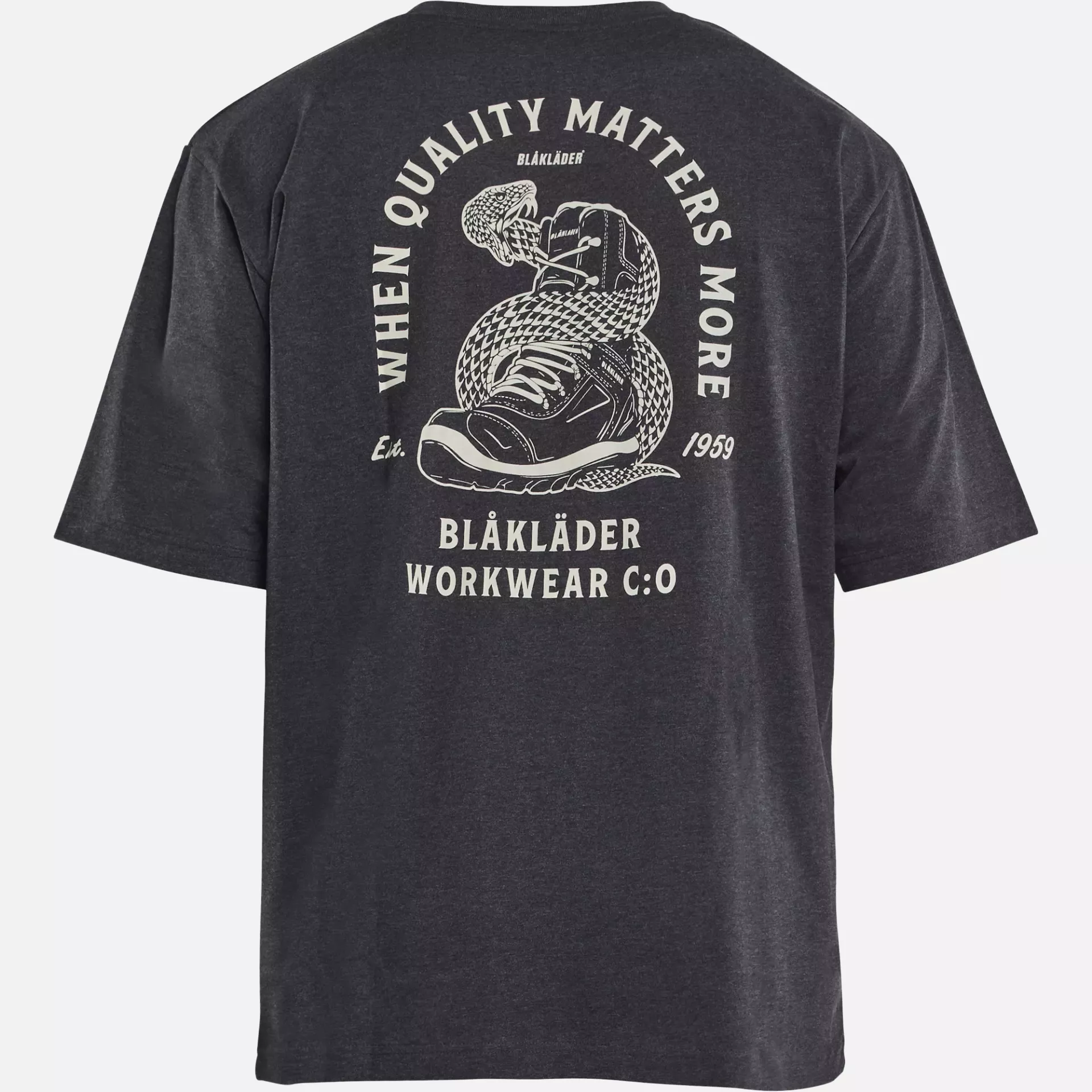 Blaklader 942710259991, Snake Loose Fit T-Shirt, Black Melange, image 4