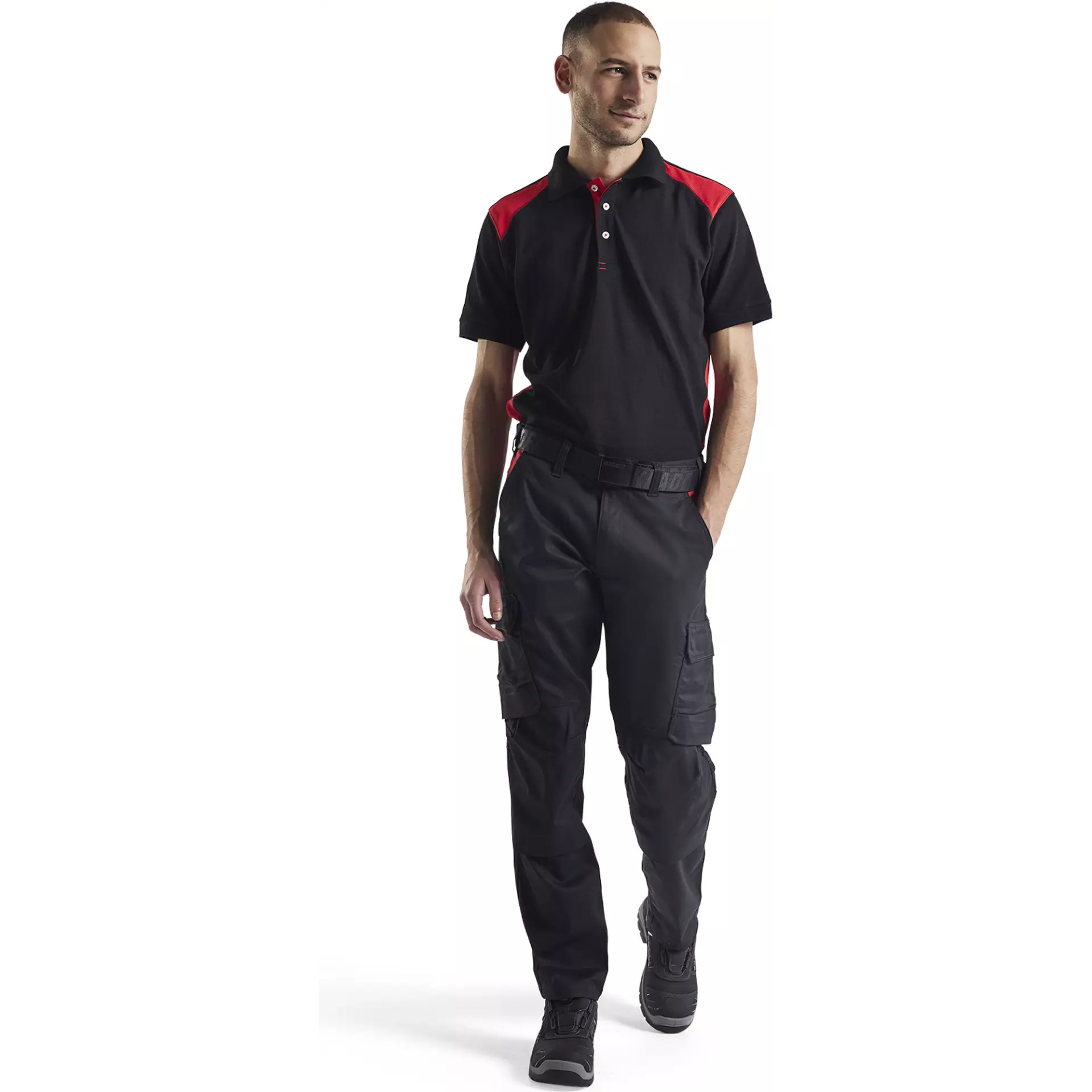 Blaklader 332410509956, Polo Shirt, Black/Red, image 5