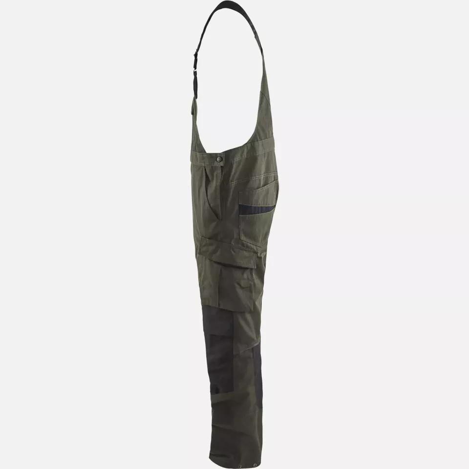 Blaklader 269513304599, Stretch Bib and Brace, Dark Olive Green/Black, image 2, gallery thumbnail