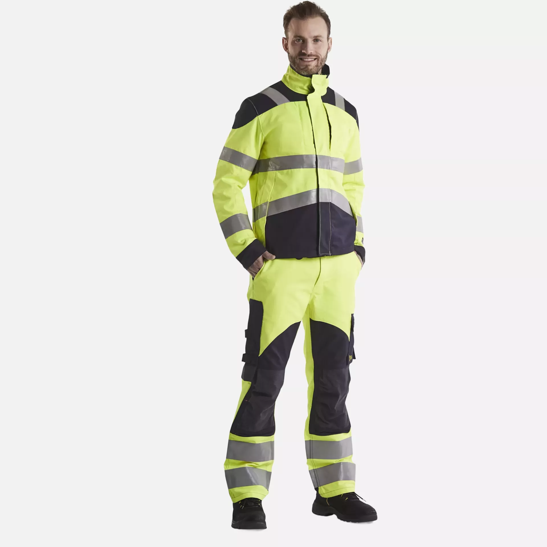 Blaklader 158815123389, Multinorm Work Trousers, Yellow/Navy Blue, image 5