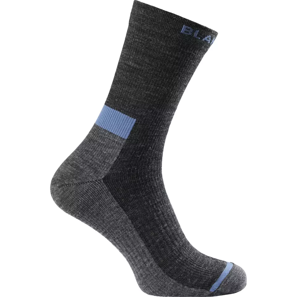 Blåkläder 250010839991, Thin Wool Socks, Black Melange, image 1, gallery thumbnail