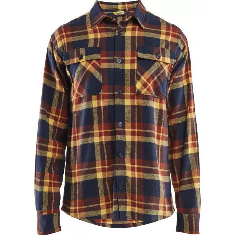 Blaklader Flannel Shirt, Rust Red/Dark Blue
