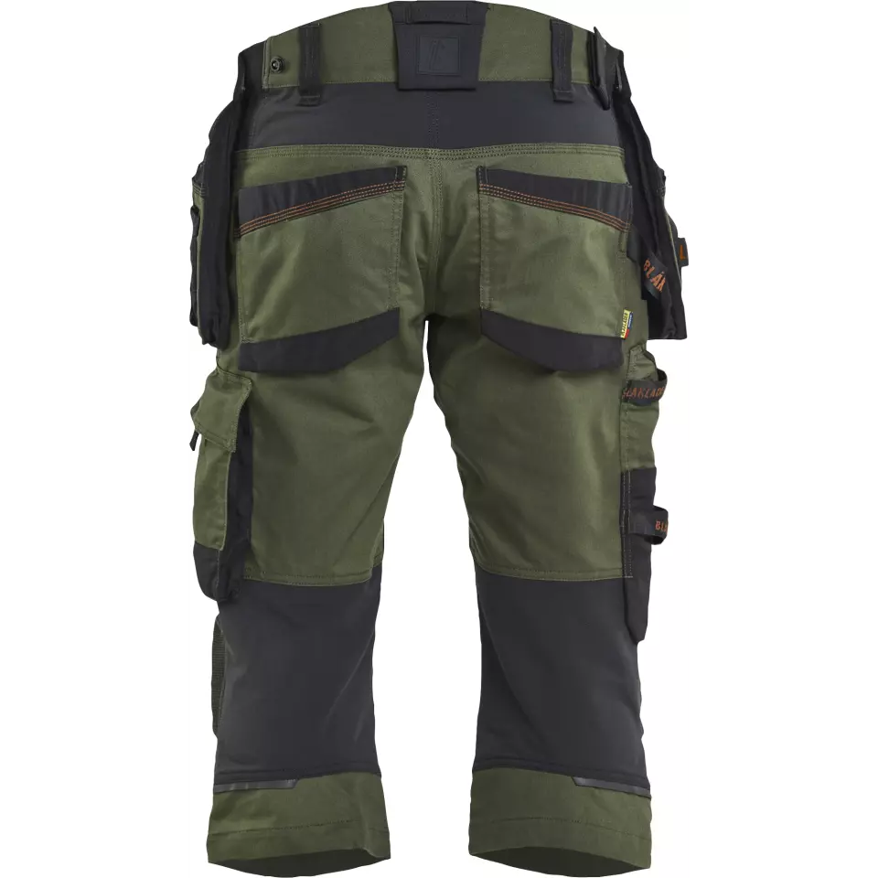 Blaklader 197711494240, STRIKER Stretch Pirate Shorts, Forest Green/Rust, image 3, gallery thumbnail