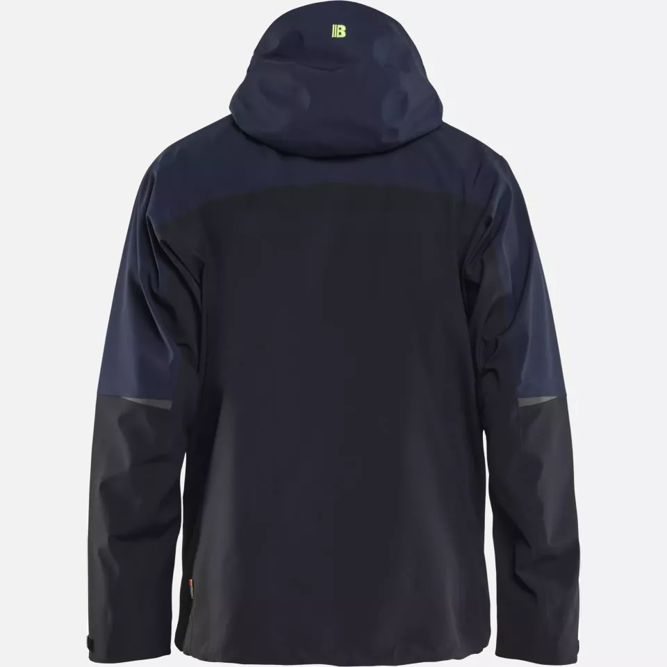 Blaklader 498019168633, Striker Shell Jacket Stretch, Dark Navy/High Vis Yellow, image 4, gallery thumbnail