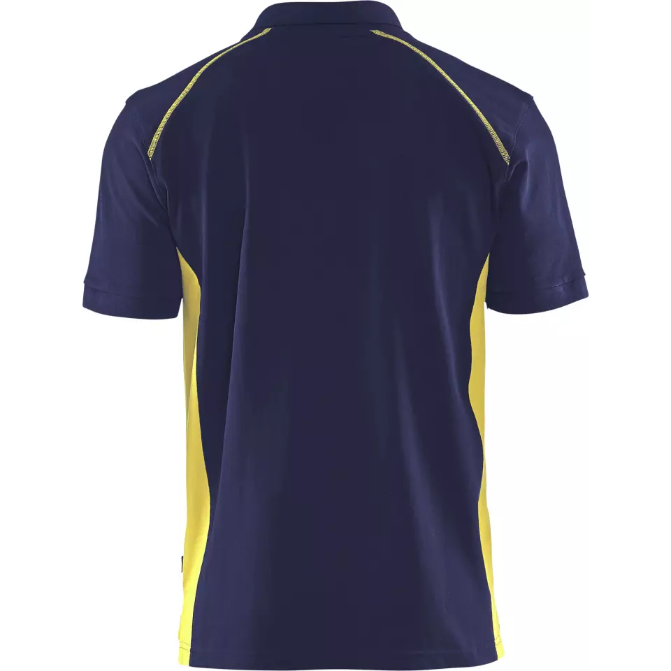 Blaklader 332410508933, Polo Shirt, Navy Blue/ Yellow, image 4, gallery thumbnail