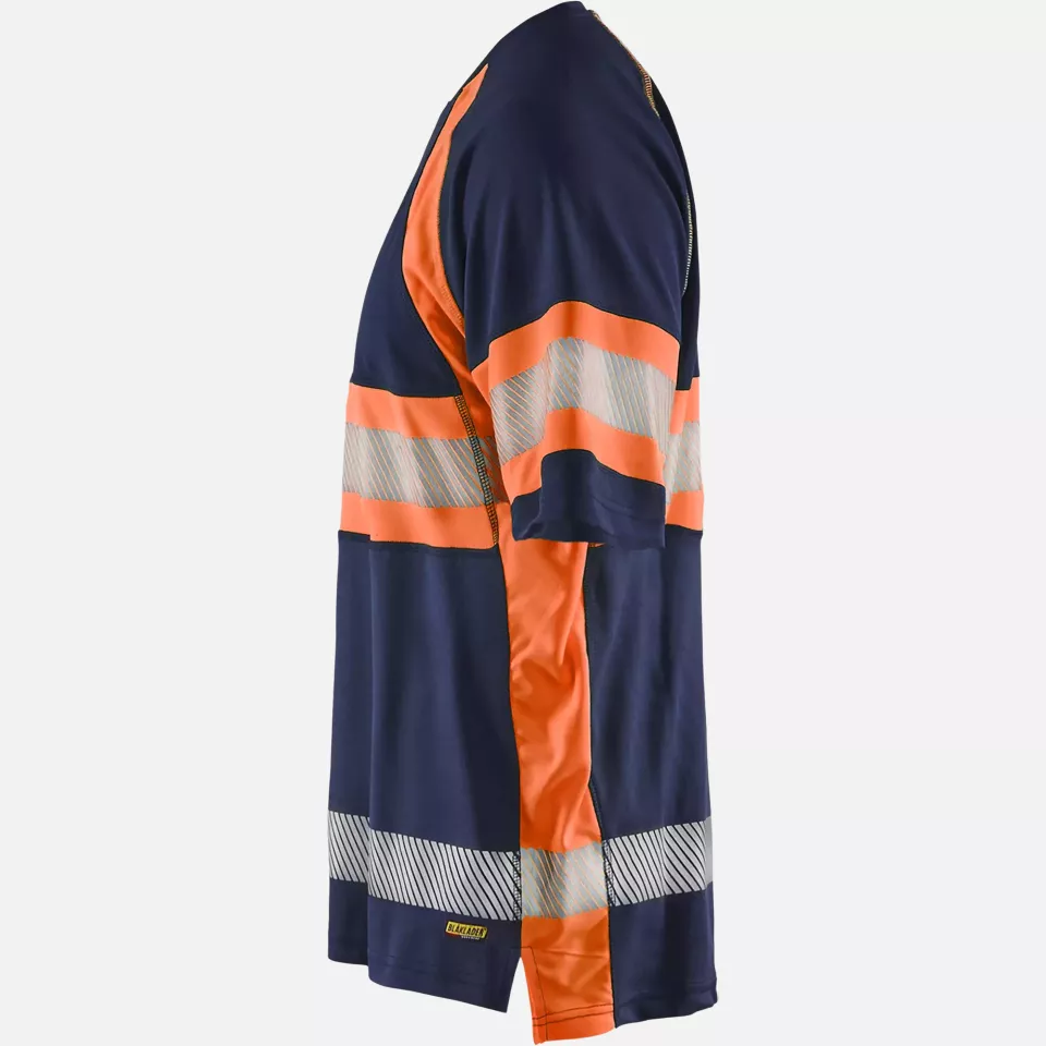 Blaklader 333710518953, High Vis UV Protection T-Shirt, Navy/Orange, image 3, gallery thumbnail