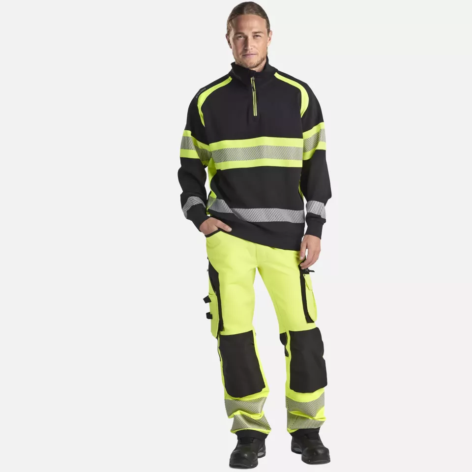 Blaklader 355311589933, High Vis Sweatshirt, Black/Yellow, image 5, gallery thumbnail