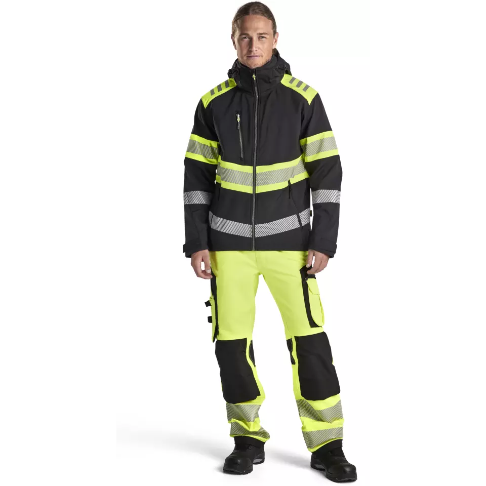 Blåkläder 449425139933, High Vis Softshell Jacket, Black/Yellow, image 5, gallery thumbnail