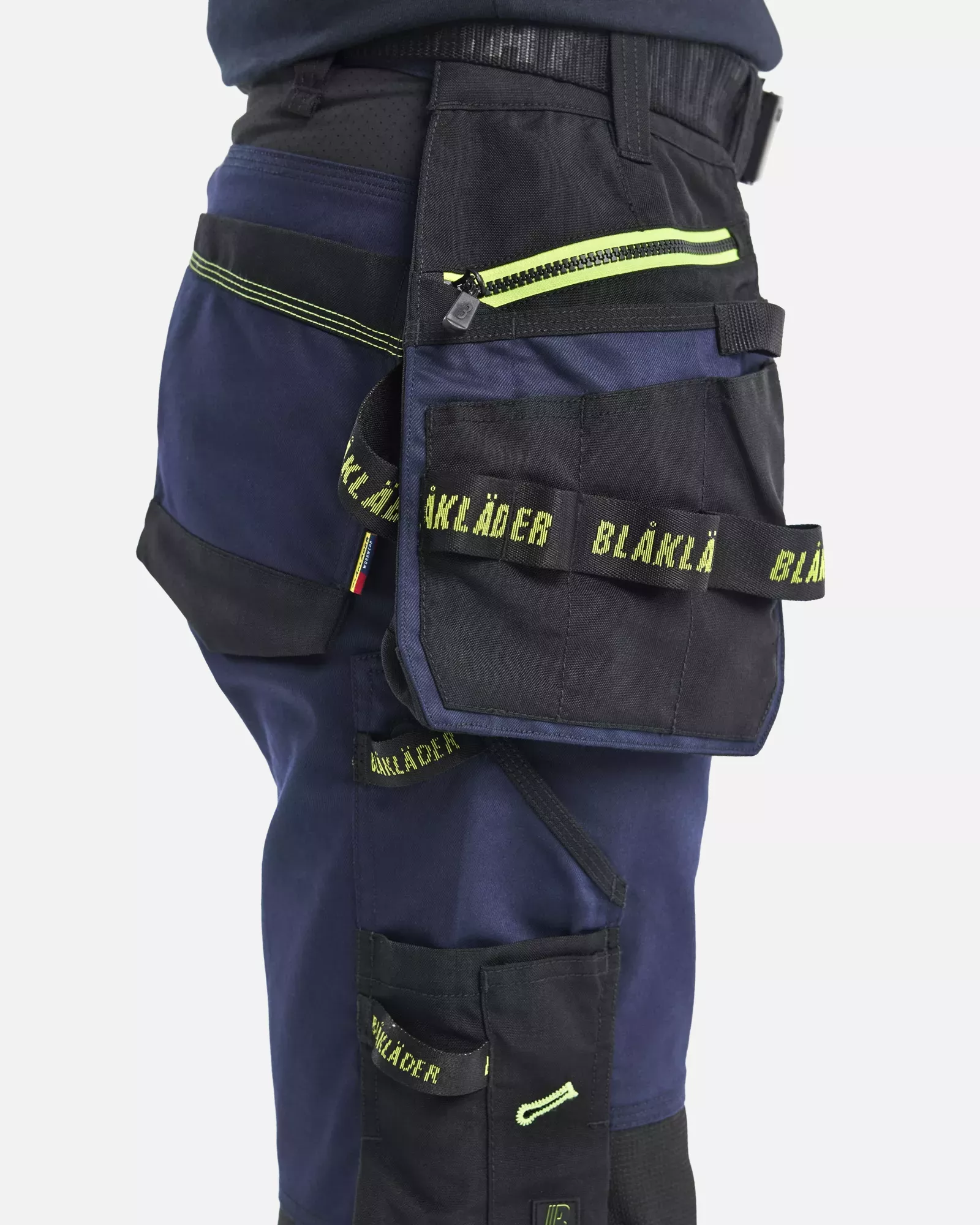 Blaklader 717011498633, STRIKER Women's Craftsman Work Trousers Stretch, Dark Navy/High Vis Yellow, image 6