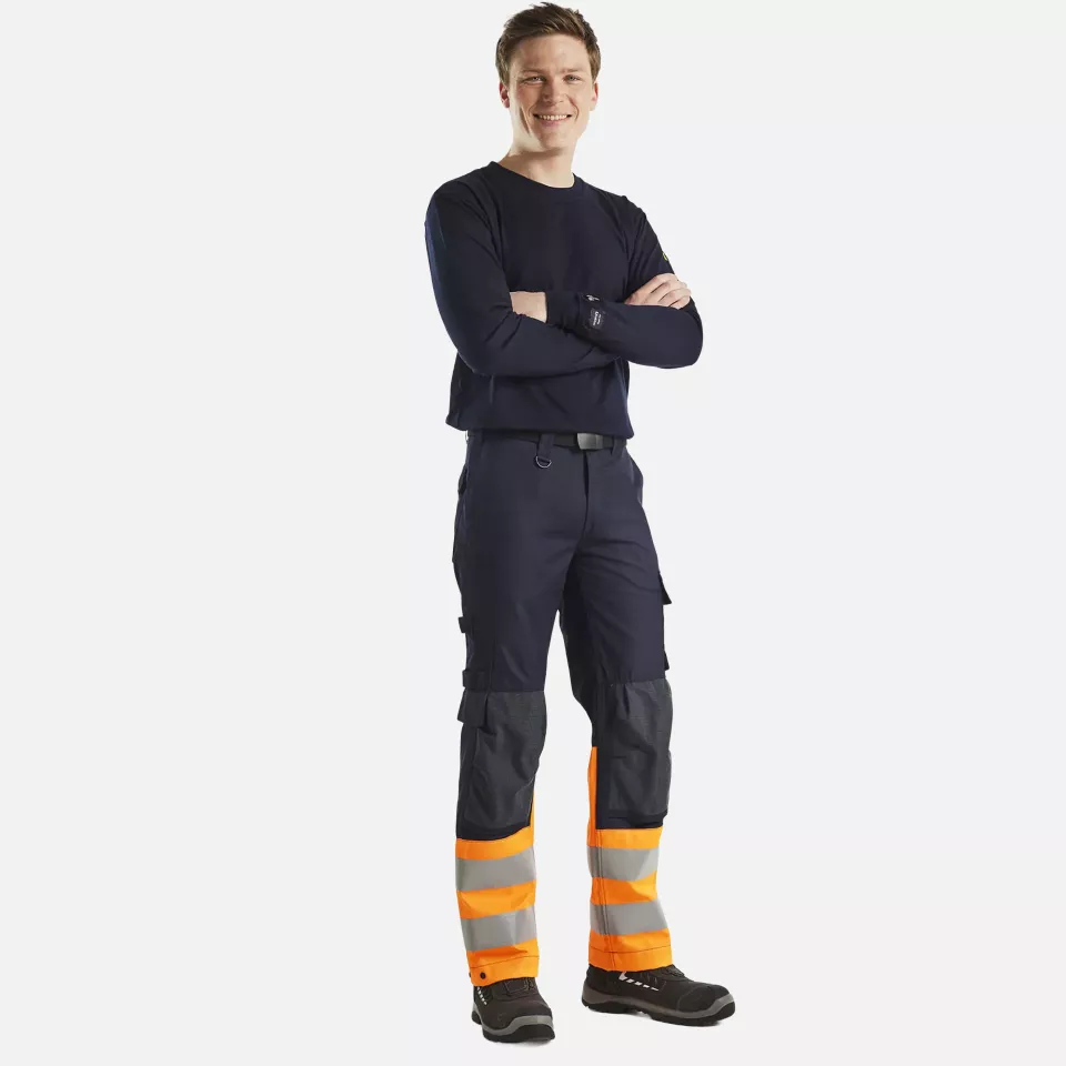 Blaklader 348317378900, Flame Resistant Long Sleeve T-Shirt, Navy Blue, image 5, gallery thumbnail