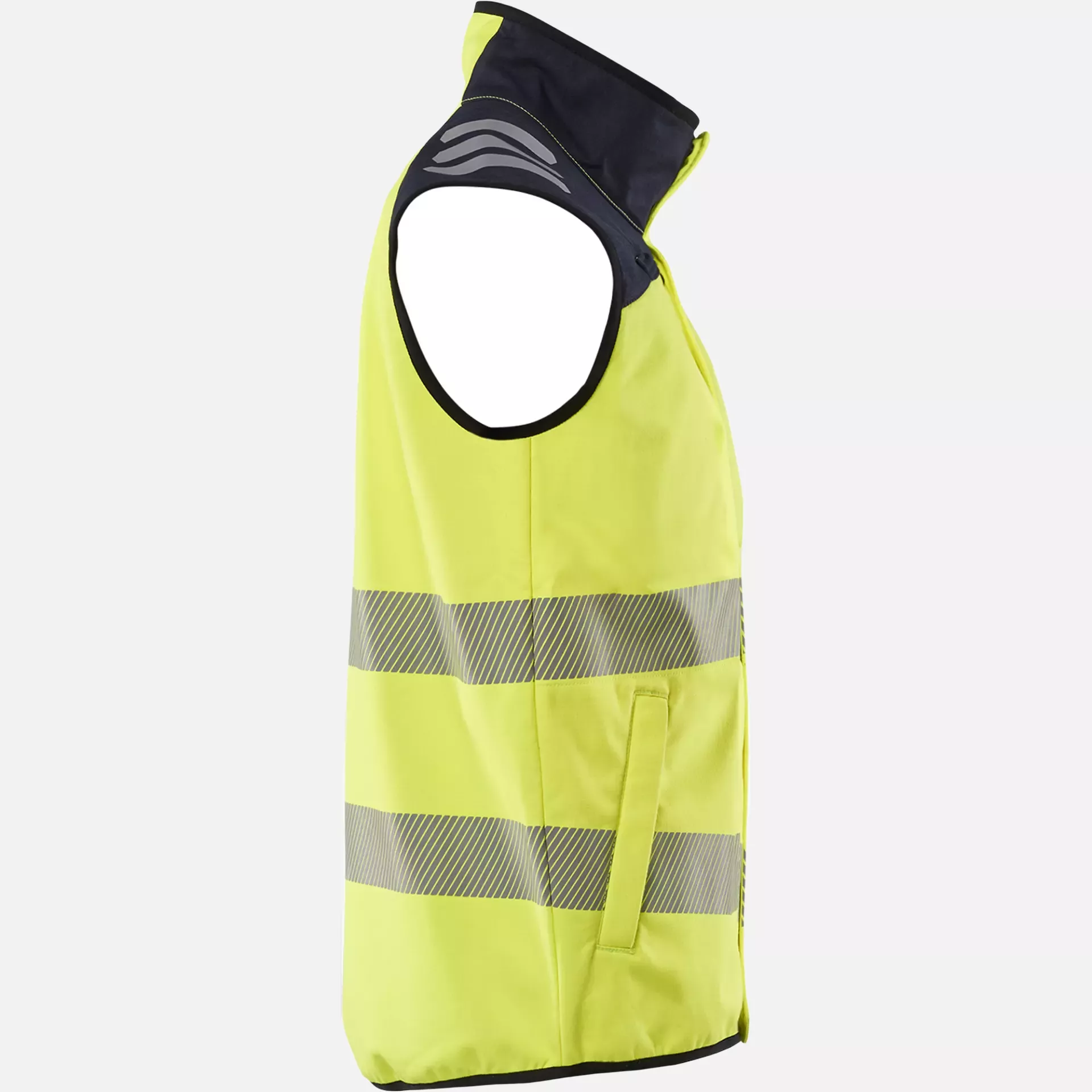 Blaklader 384915603389, Multinorm Softshell Vest, Yellow/Navy, image 3