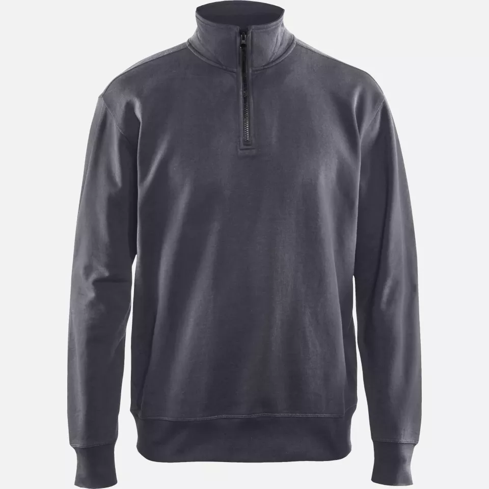 Blaklader 336911589600, Half-Zip Sweatshirt, Medium Grey, image 1, gallery thumbnail