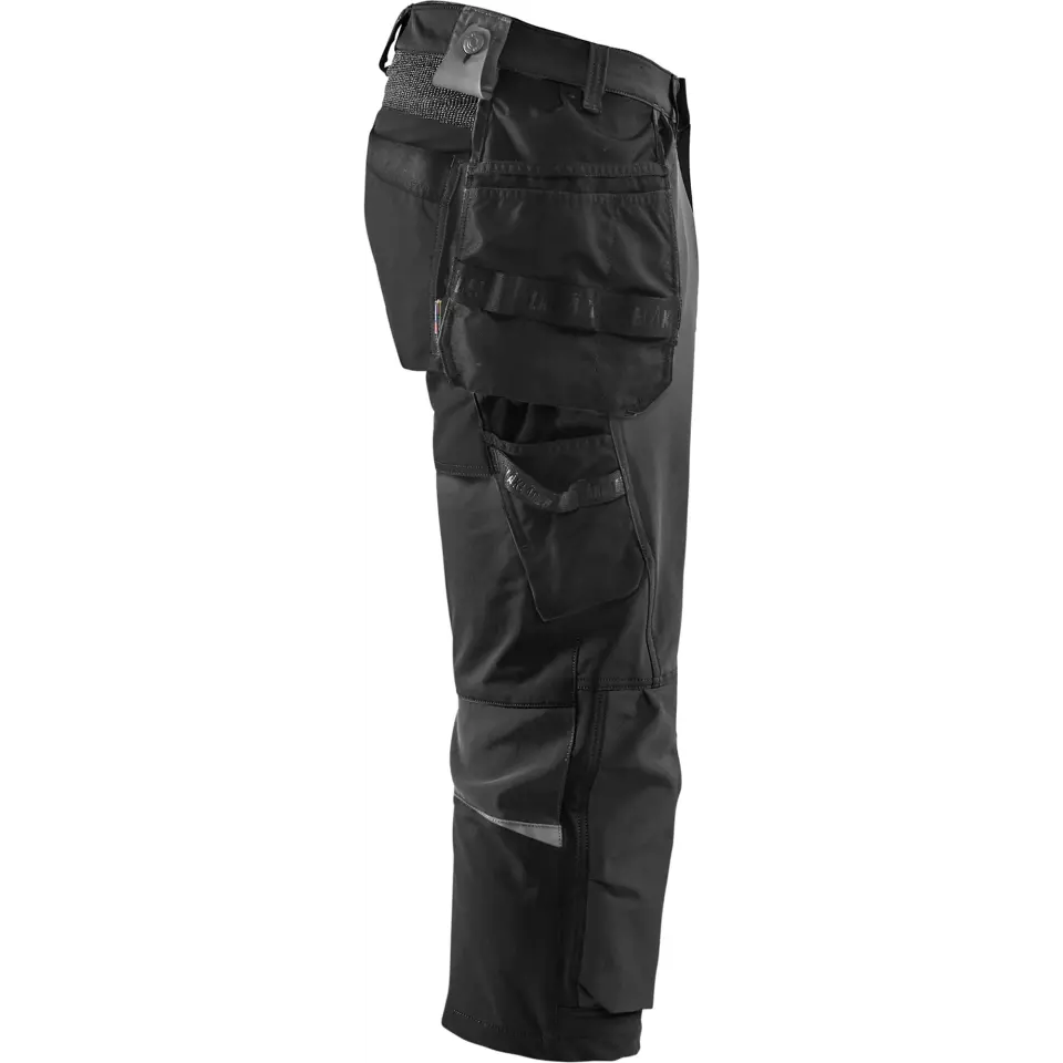 Blaklader 152116459998, 4-Way Stretch Craftsman Pirate Trousers, Black/Dark Grey, image 2, gallery thumbnail
