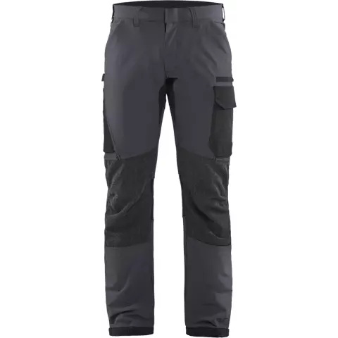 Blaklader 4-Way Service Stretch Work Trousers, Medium Grey/Black