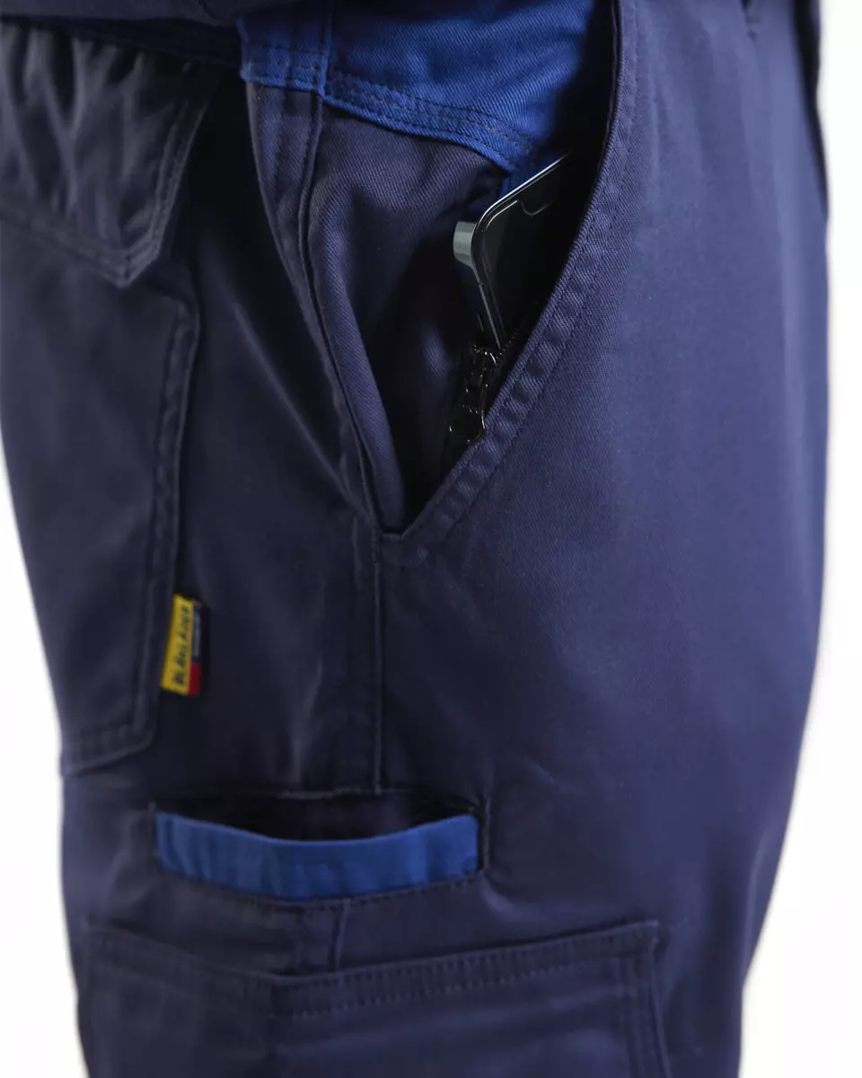 Blaklader 144818328985, Industry Stretch Work Trousers with Knee Pad Pockets, Navy Blue/Royal Blue, image 7, gallery thumbnail