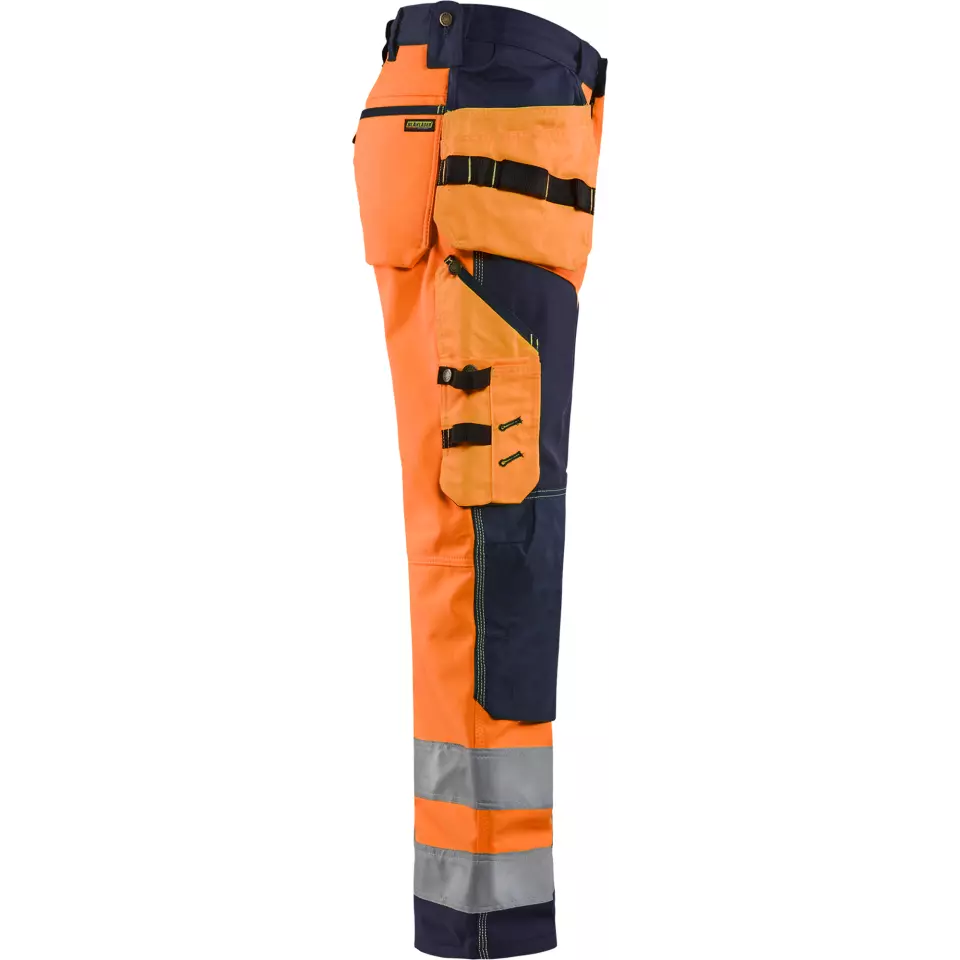 Blåkläder 156725175389, High Vis Softshell Work Pants, Orange/Navy Blue, image 2, gallery thumbnail