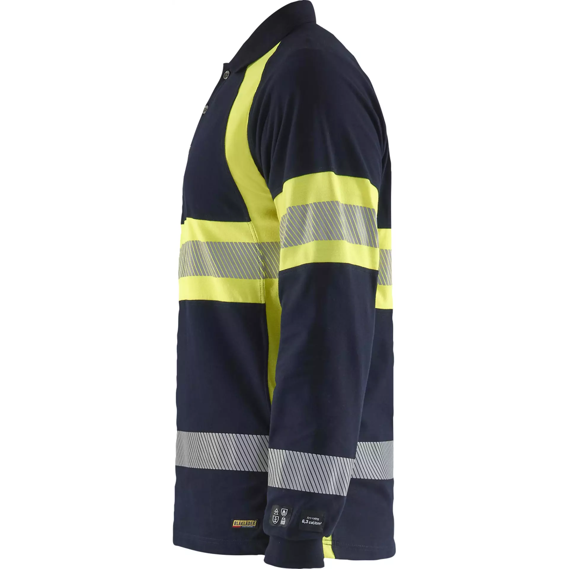 Blaklader 343817418933, Long Sleeve Polo Shirt Multinorm, Navy Blue/ Yellow, image 3
