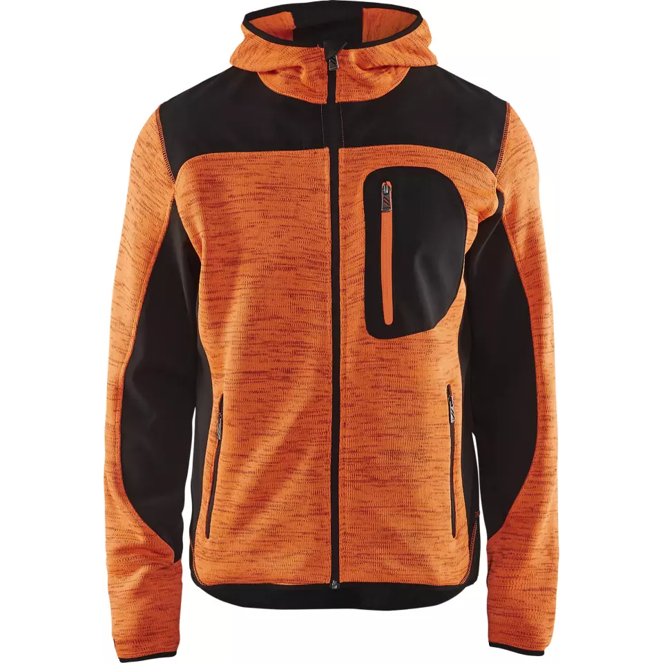 Blaklader 493021175399, Softshell Knitted Jacket, Orange/Black, image 1, gallery thumbnail