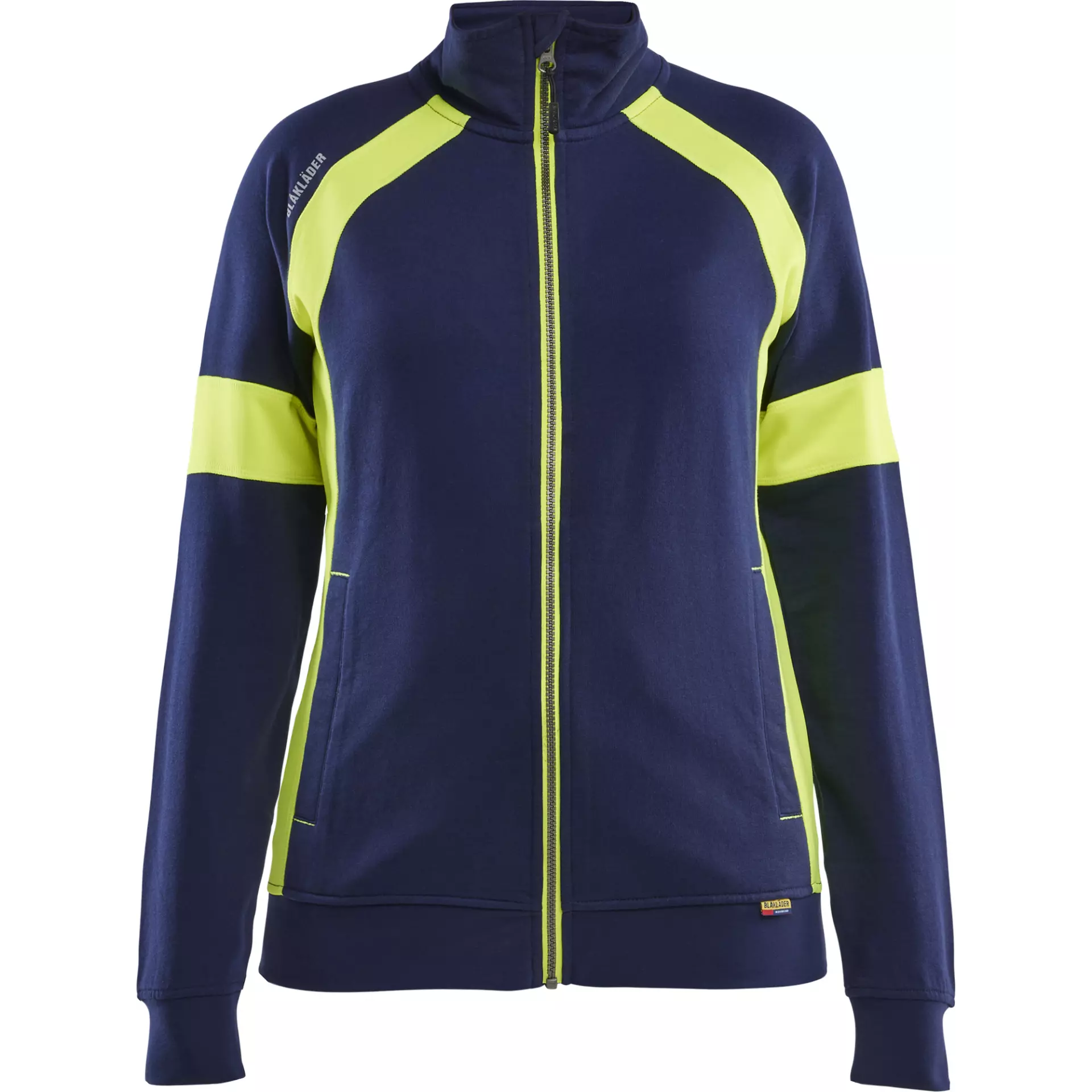 Blåkläder 356811588933, High Vis Ladies' Full Zip Sweatshirt, Navy Blue/Yellow, image 1