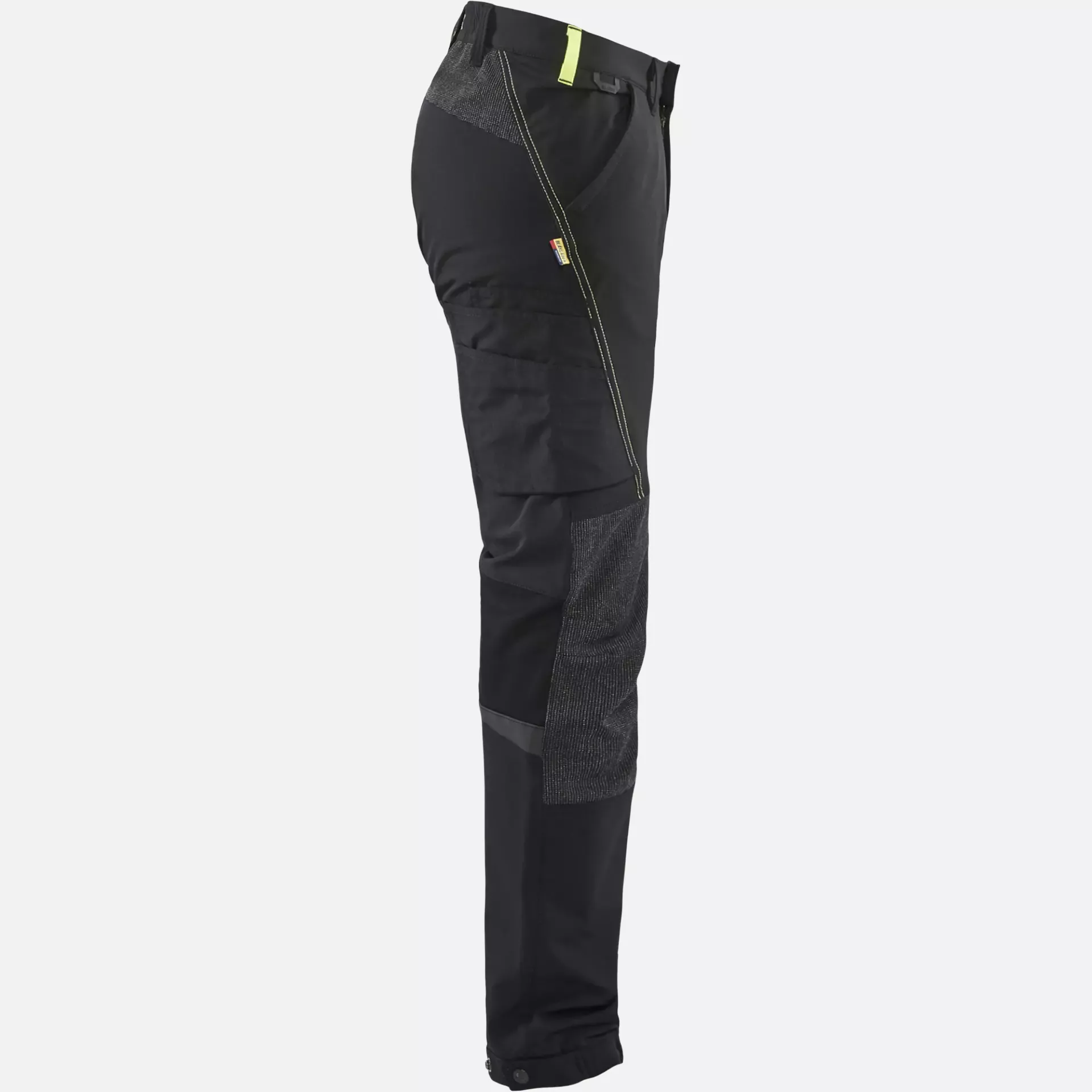 Blaklader 142216459933, 4-Way Service Stretch Work Trousers, Black/Yellow, image 2