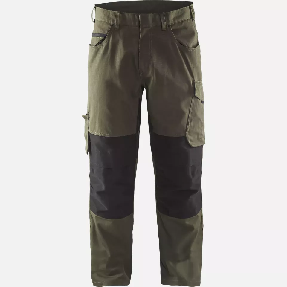 Blaklader 149513304599, Stretch Work Trousers, Dark Olive Green/Black, image 1, gallery thumbnail