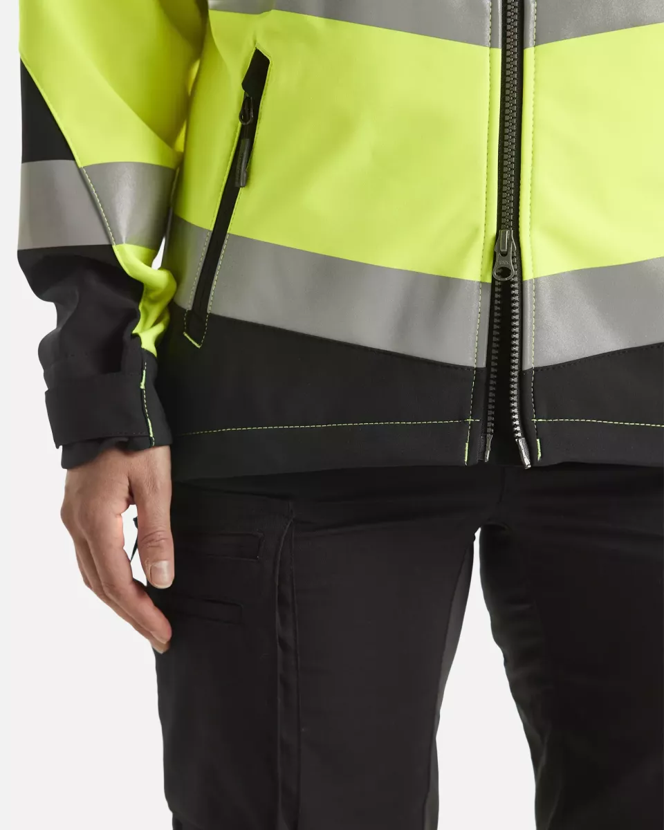 Blaklader 479125133399, High Vis Women's Softshell Jacket, Yellow/Black, image 7, gallery thumbnail