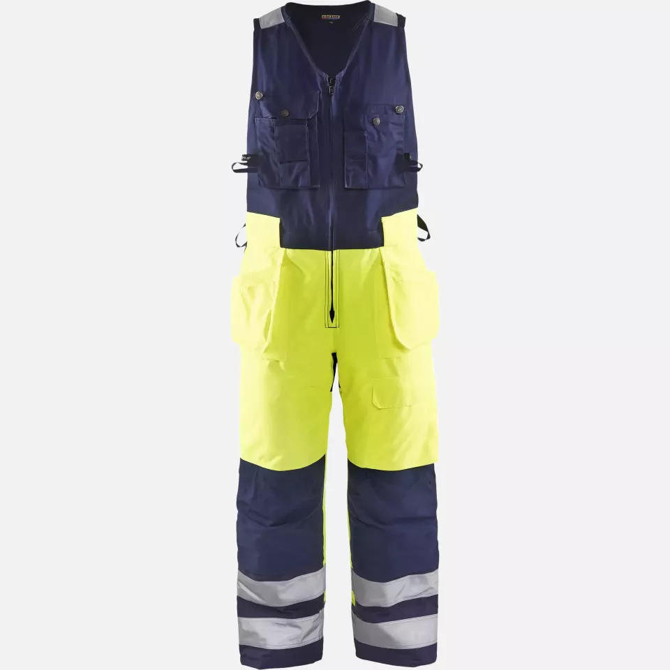 Blaklader 850419773389, High Vis Sleeveless Coverall, Yellow/Navy Blue, image 1, gallery thumbnail